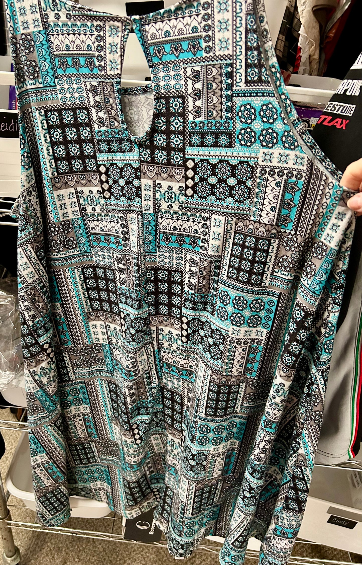 Blue Patchwork Dress