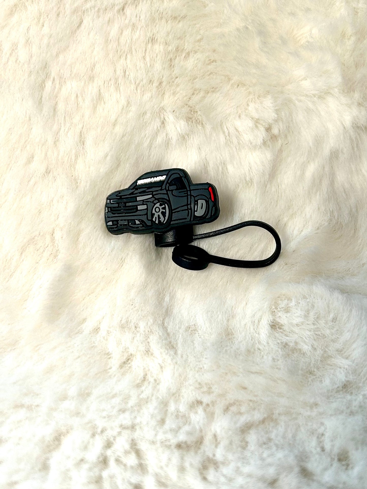 Black Truck Straw Topper