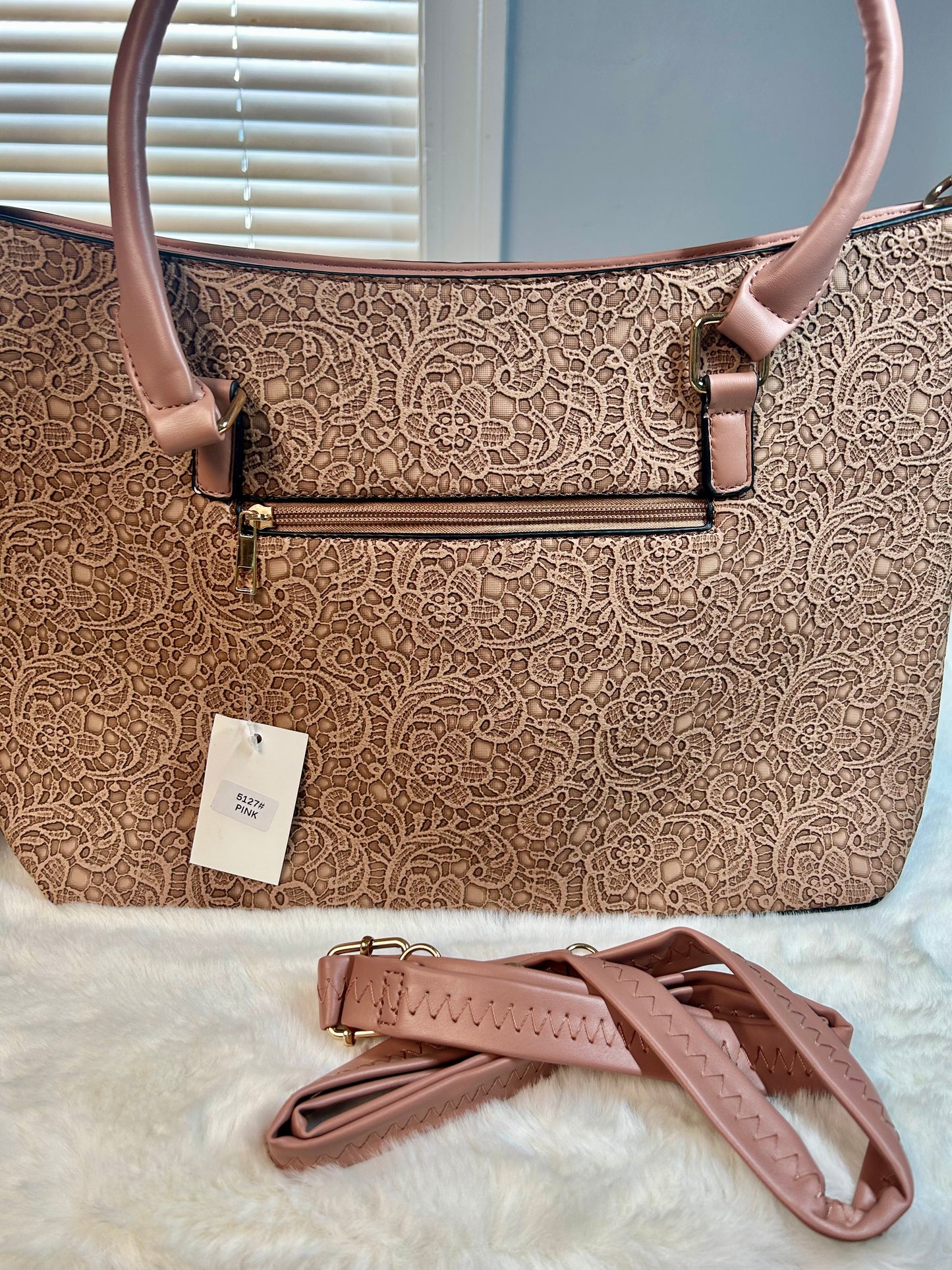 Rose Stamped Bag w/Matching Wallet