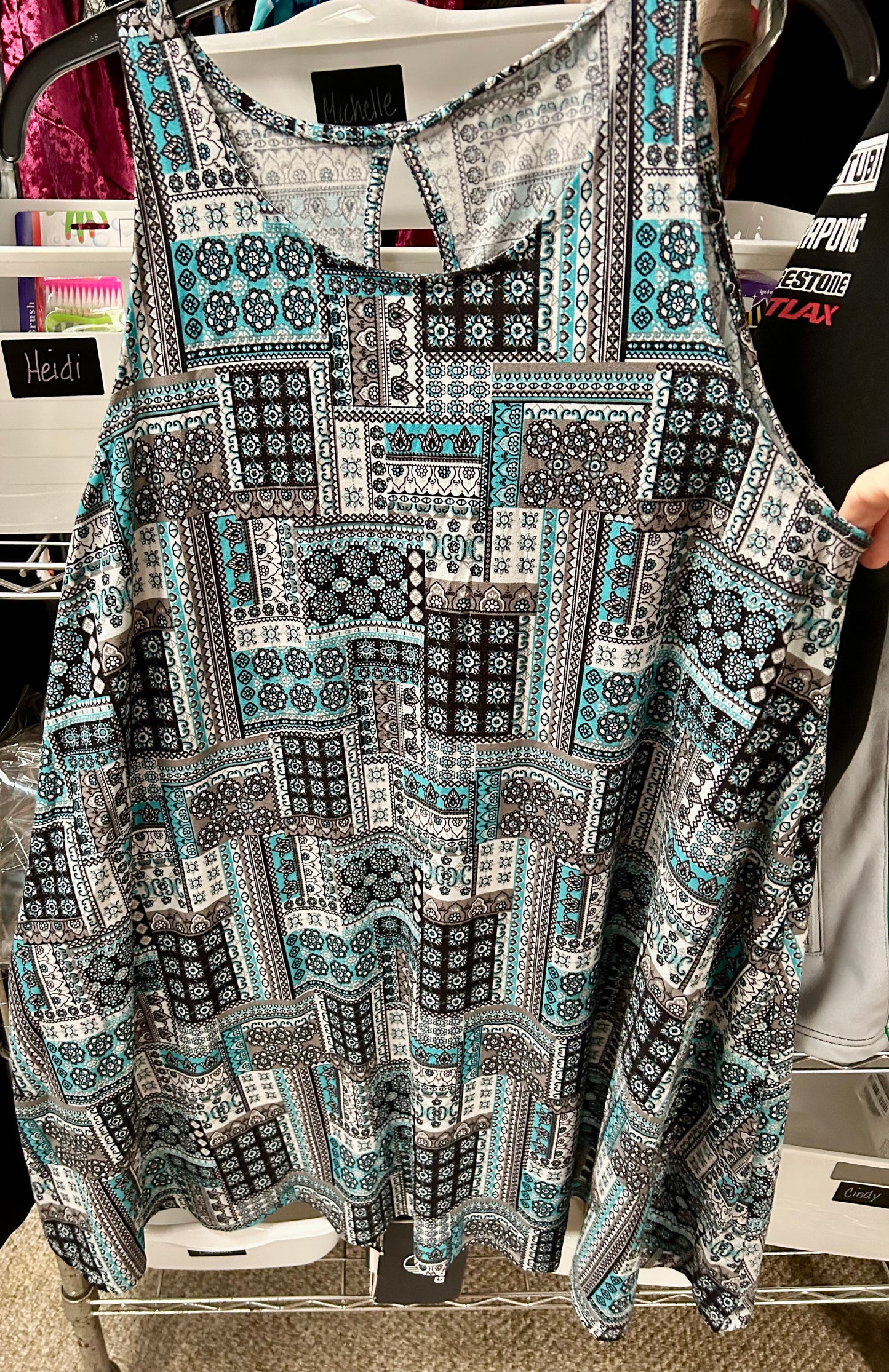 Blue Patchwork Dress