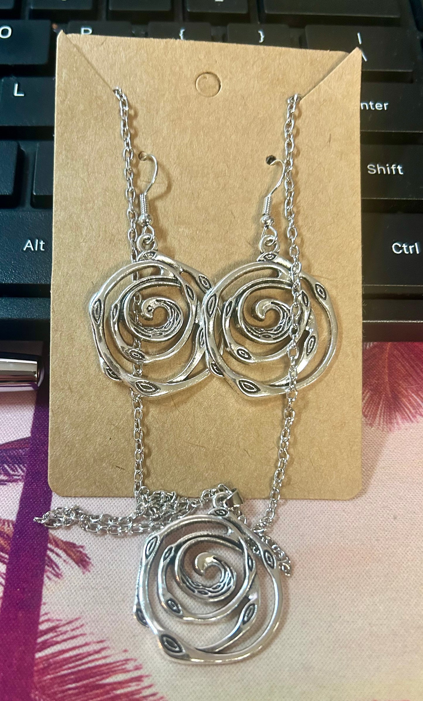Spiral Necklace & Earring Set