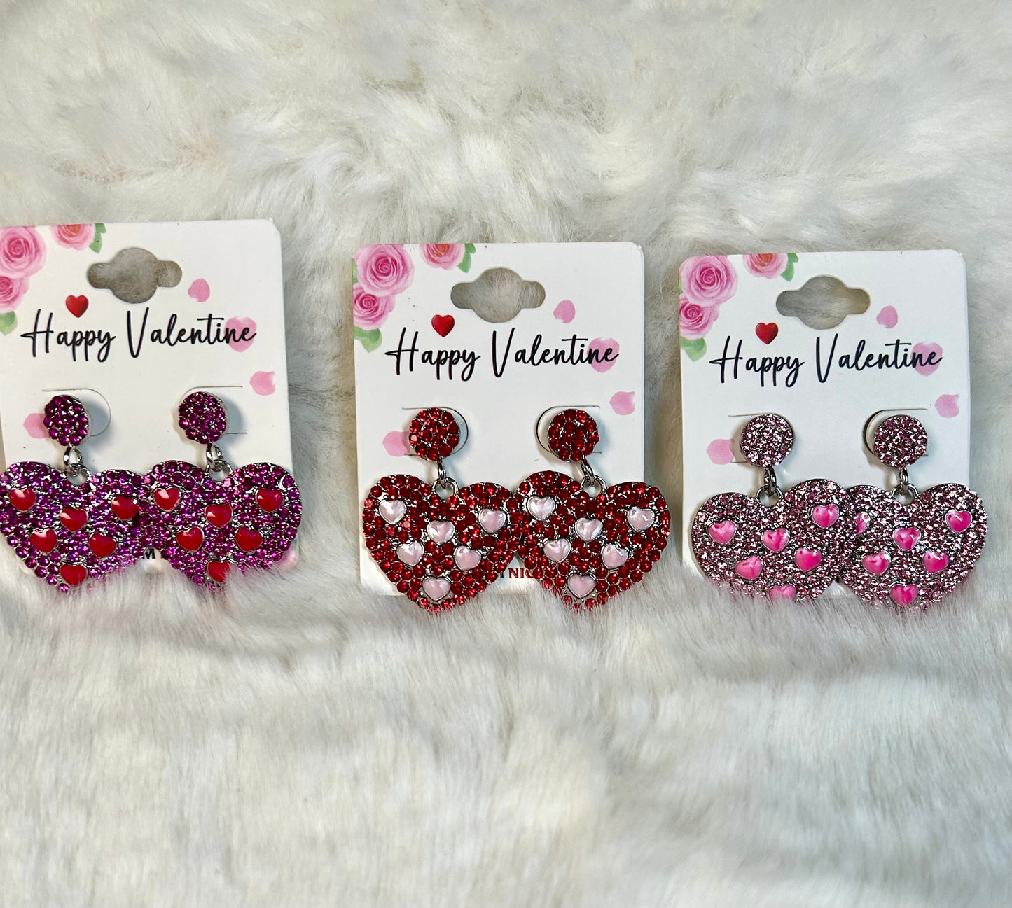 Rhinestone Multi Heart Earrings