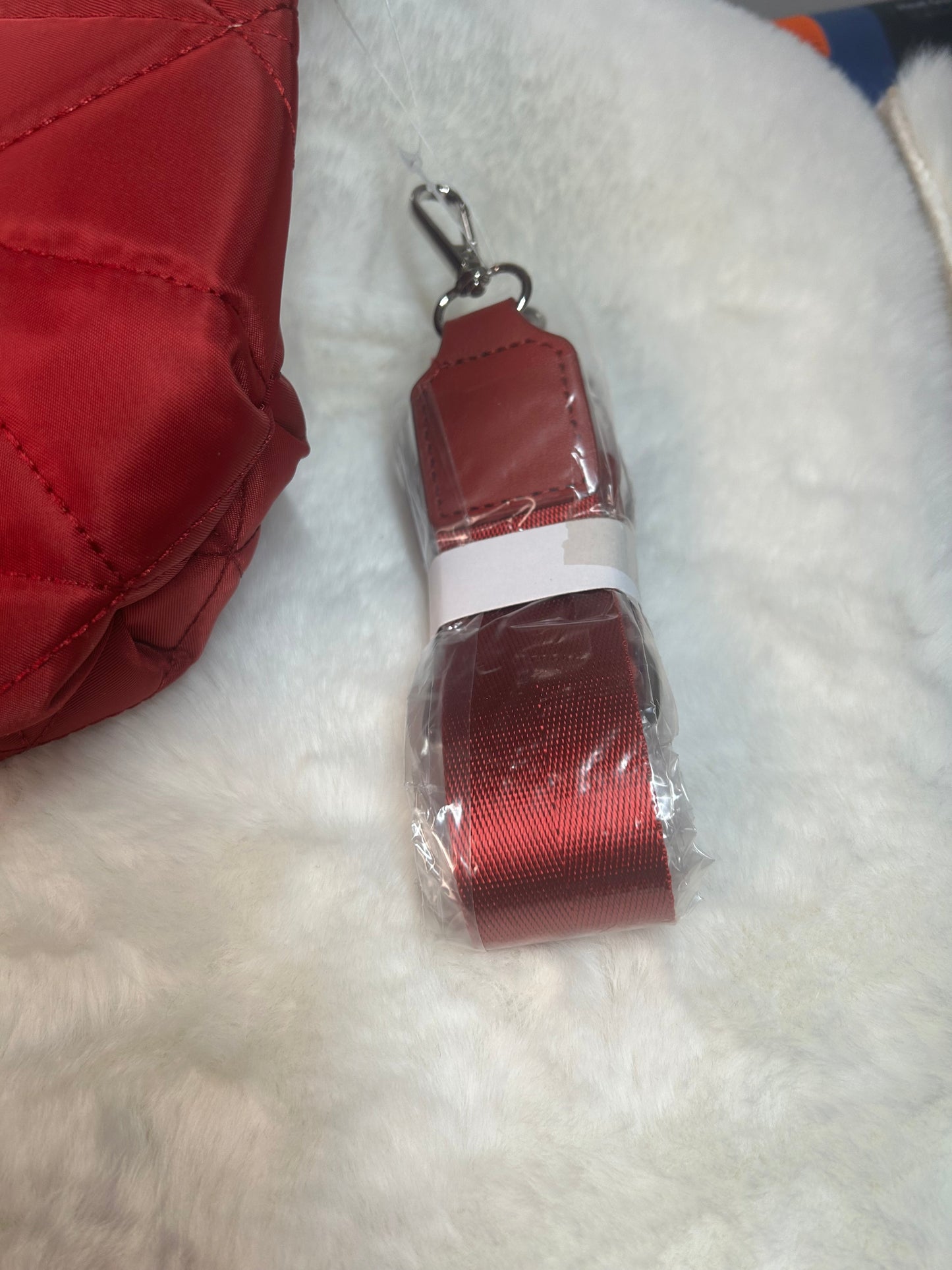 Quilted Nylon 2 Way Bag-Red