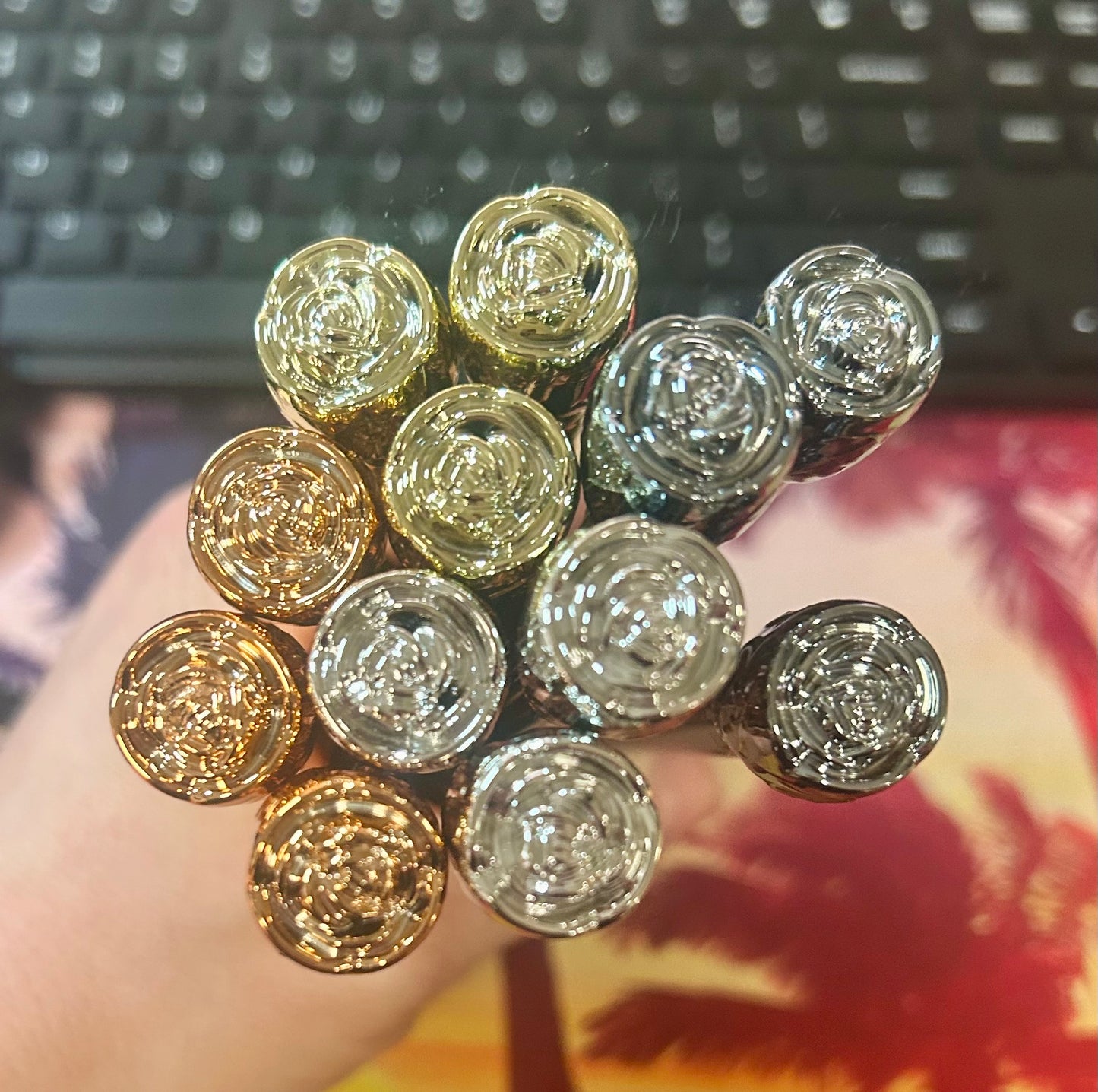 Metallic Rose Ball Point Pens