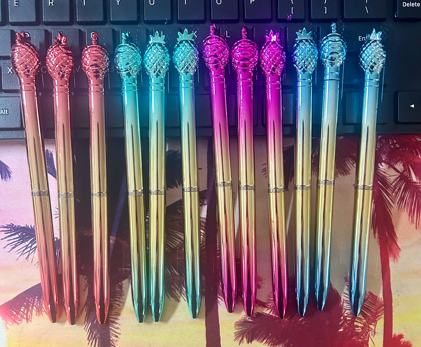 Metallic Pineapple Ball Point Pens