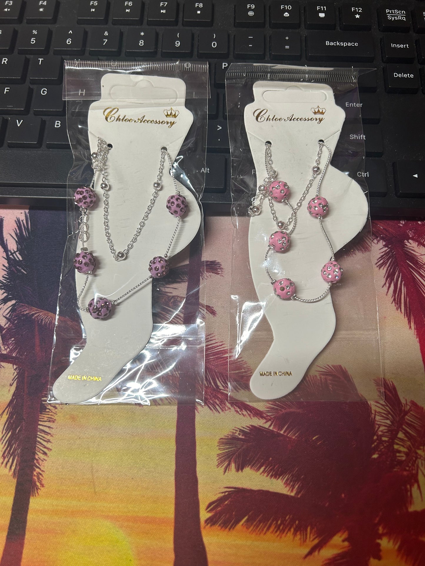 Rhinestone Bead Anklet