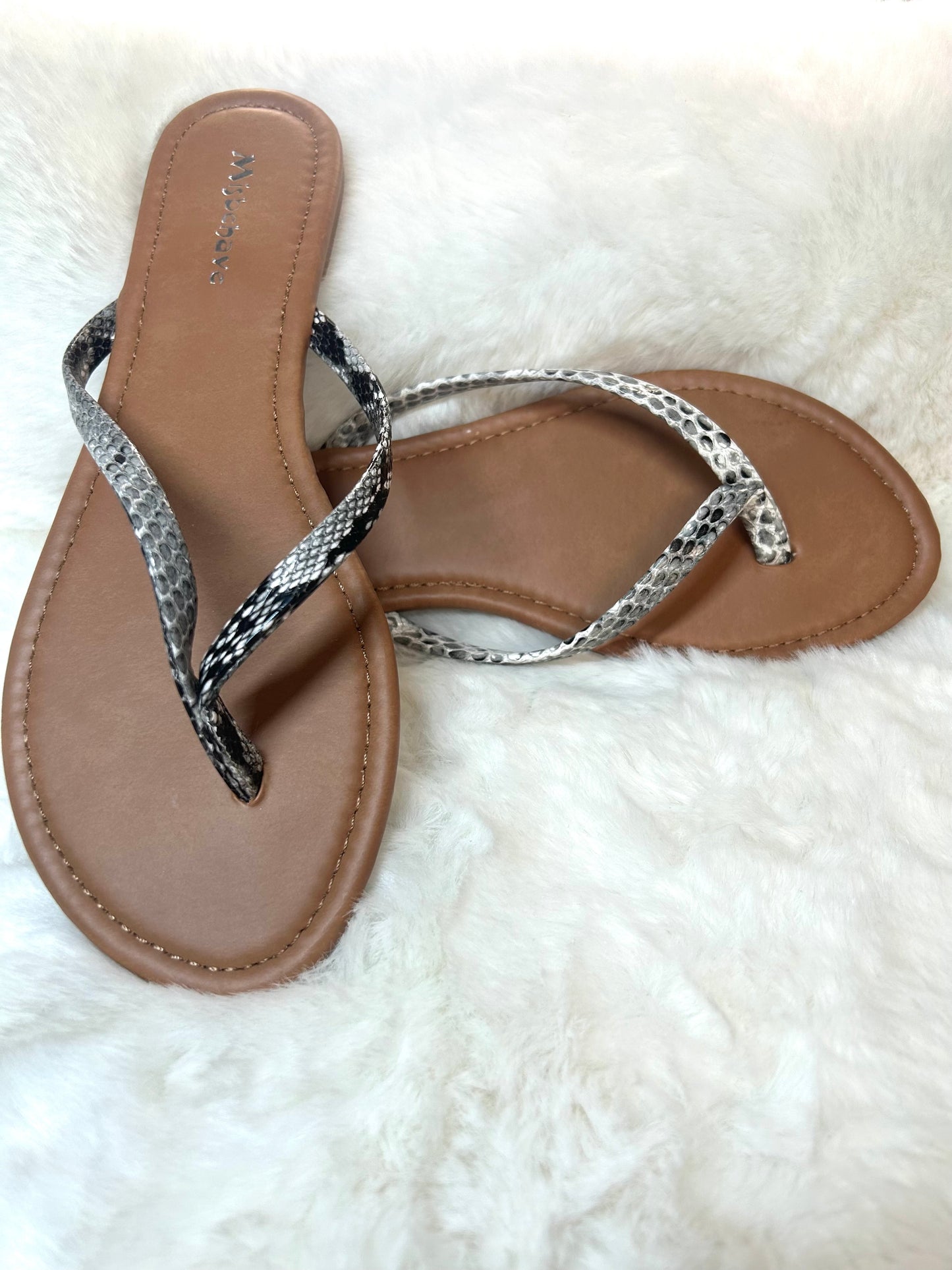 Snakeskin Flip Flops