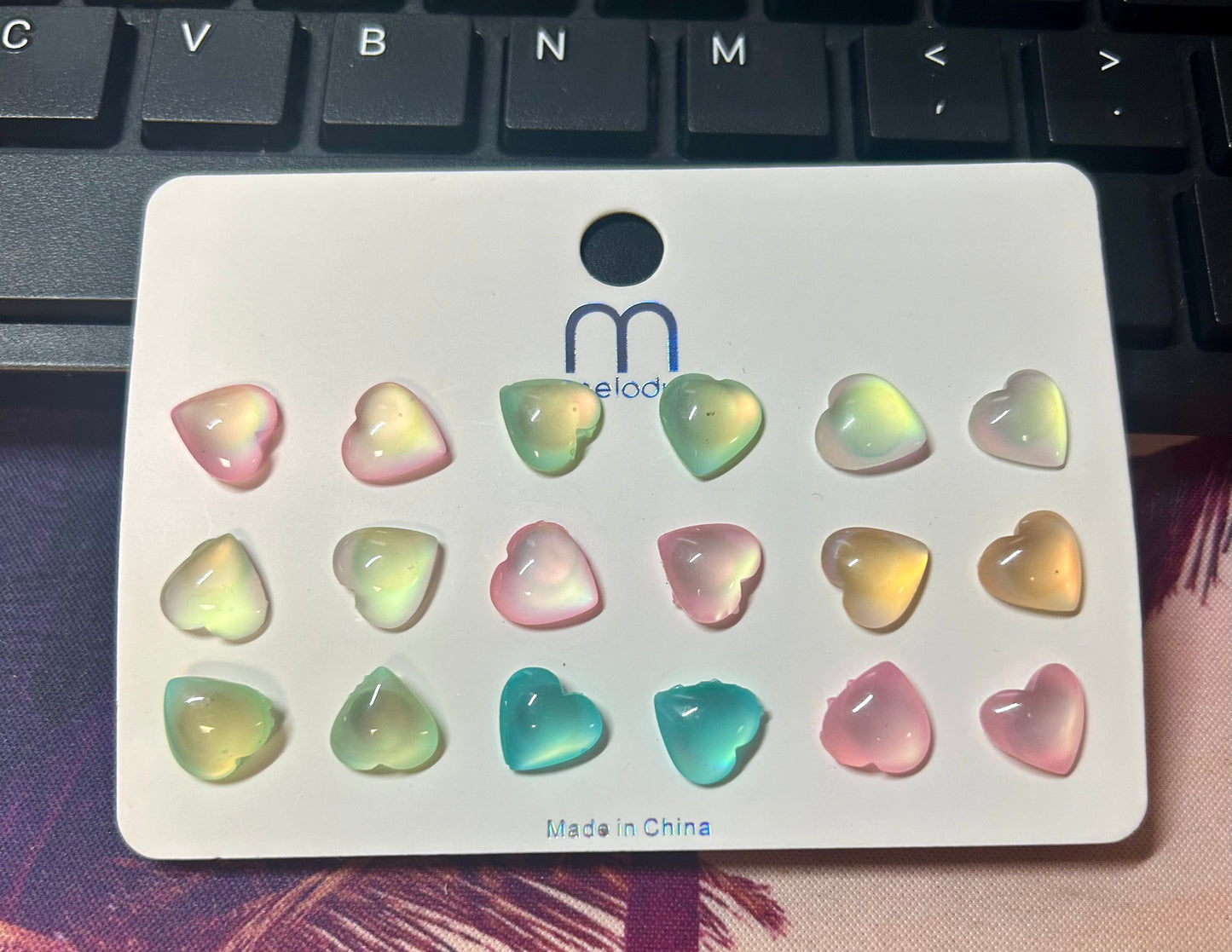 Ombre Heart Earring Set