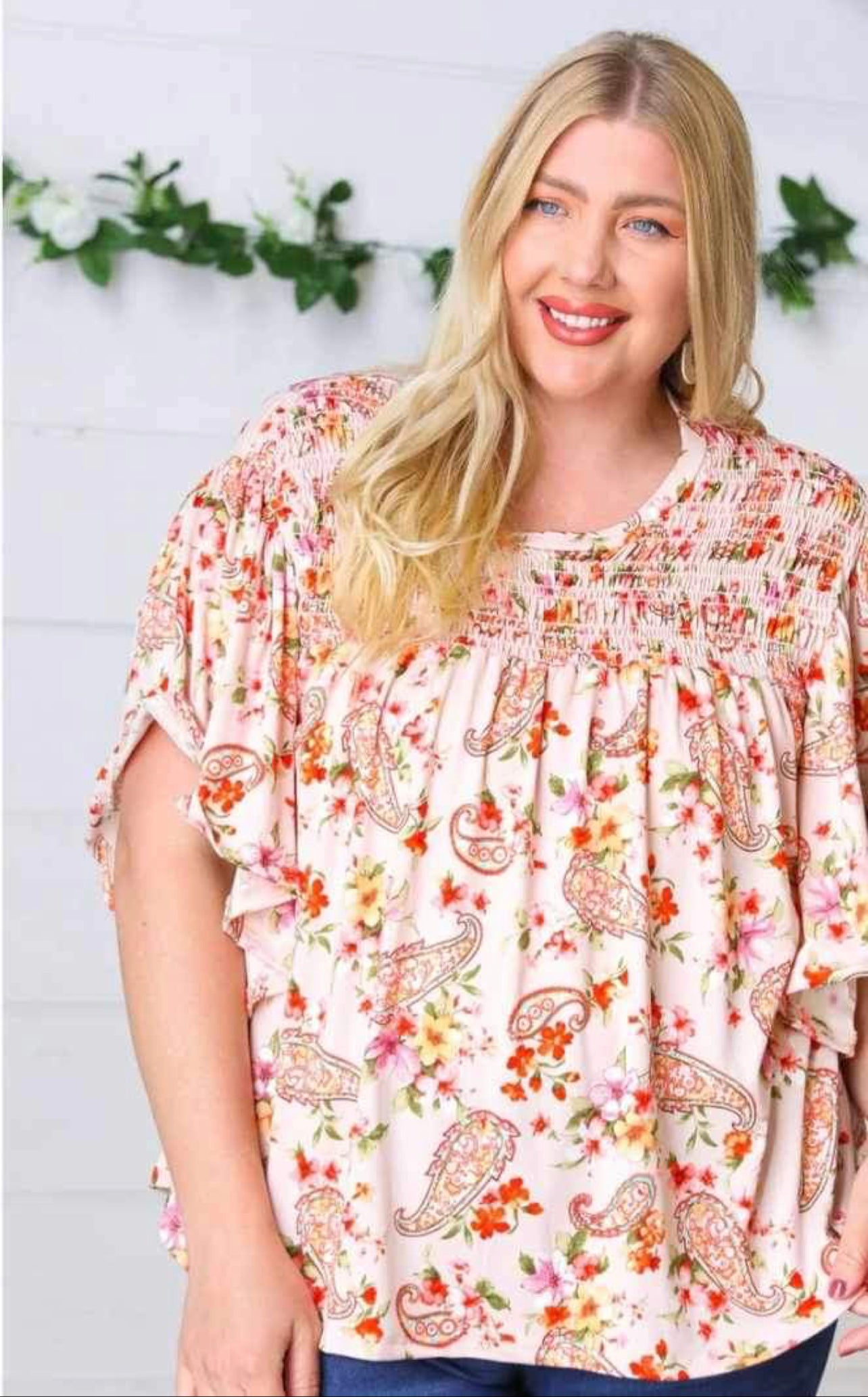 Peach Multi Color Top