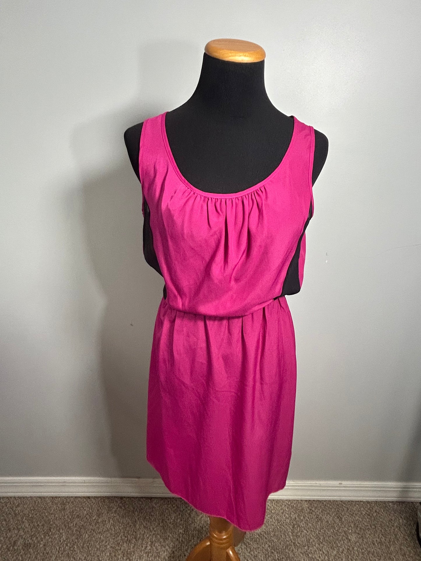 Pink Crepe Dress with Mesh