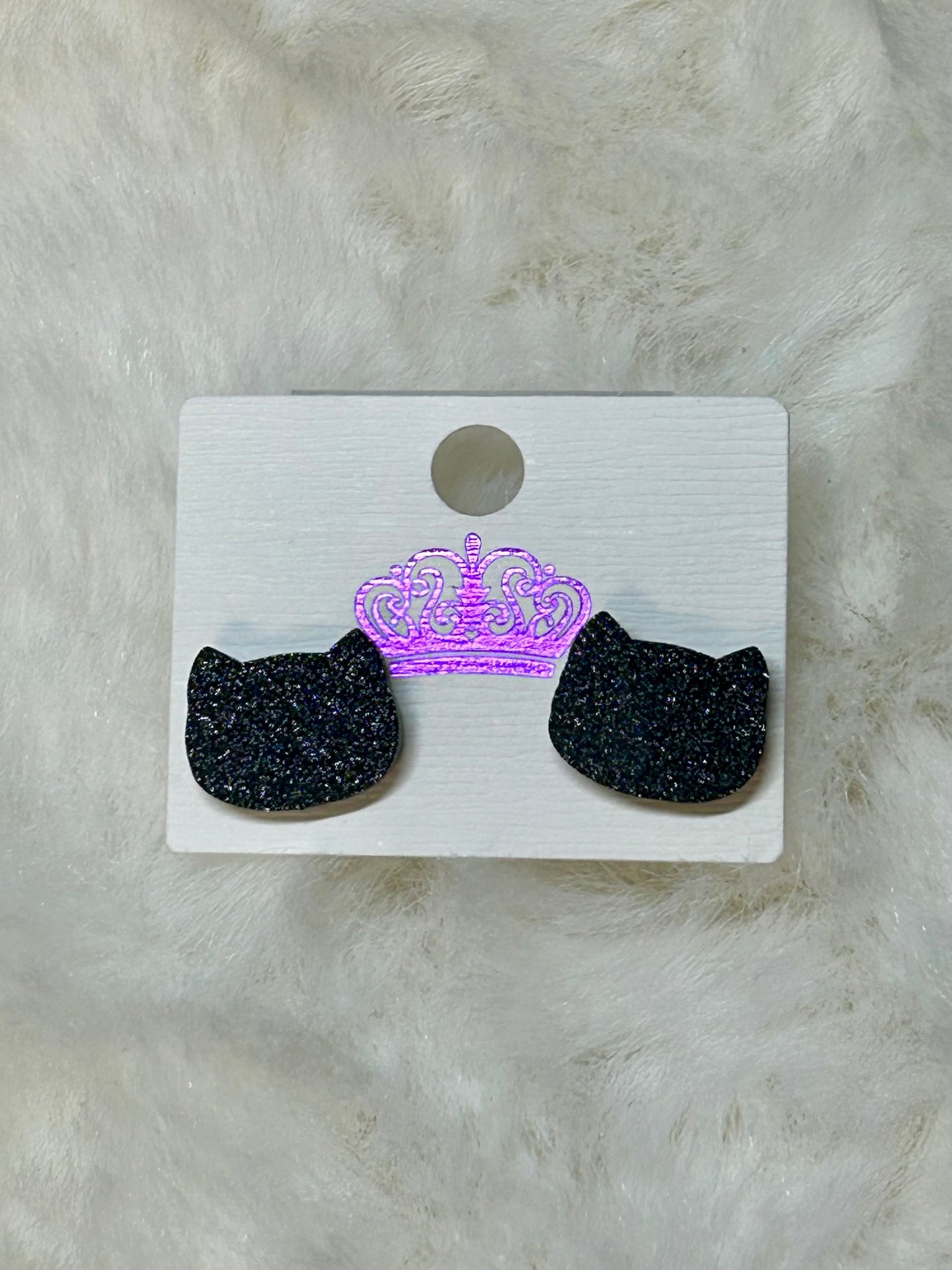 Glitter Cat Earrings