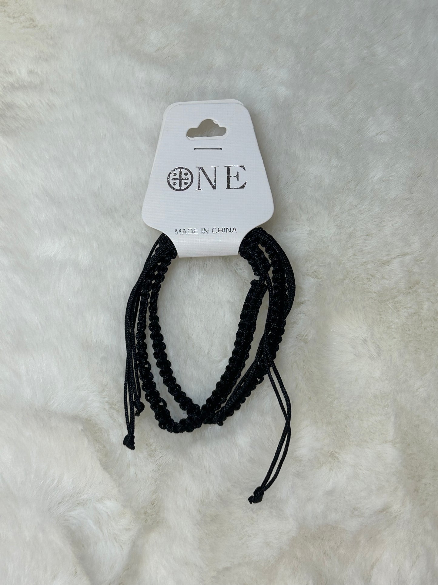 Black Pull String Bracelet
