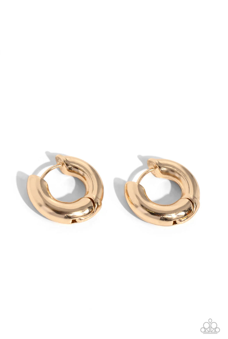 Textured Theme Gold Hoop Earrings