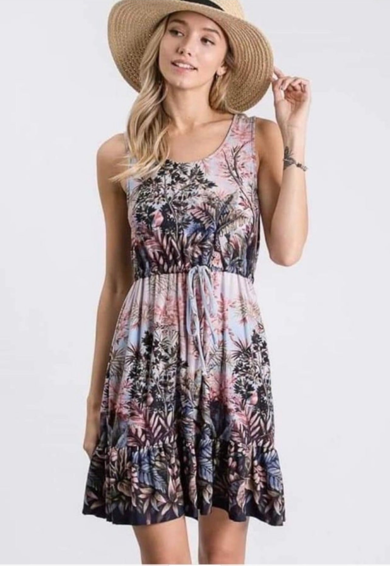 Bold Floral Print Dress