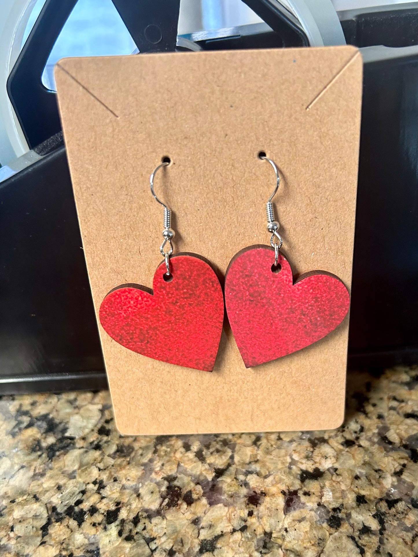 Glitter Heart Earrings