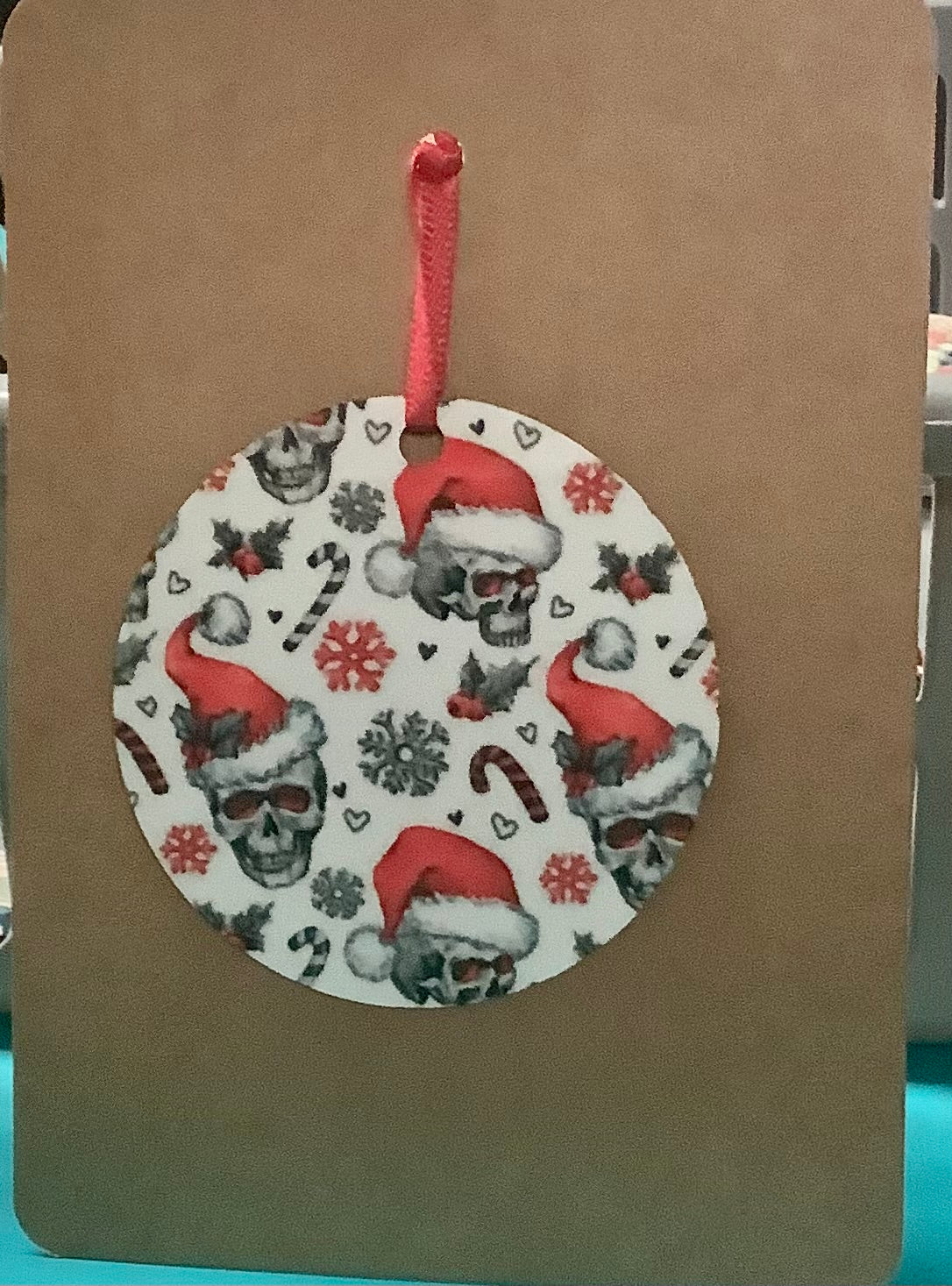 Santa Skull Ornament