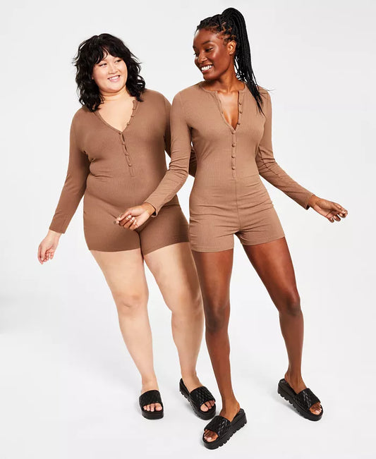 Jenni Style Not Size Romper-Mocha