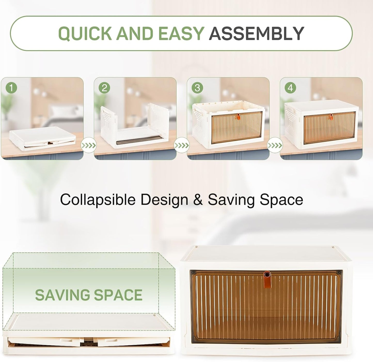 4 Pack Foldable/Stackable Bins