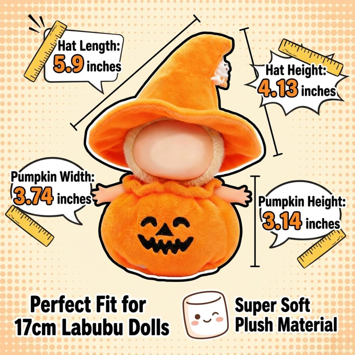 2-Piece Pumpkin Witch Hat Halloween Set