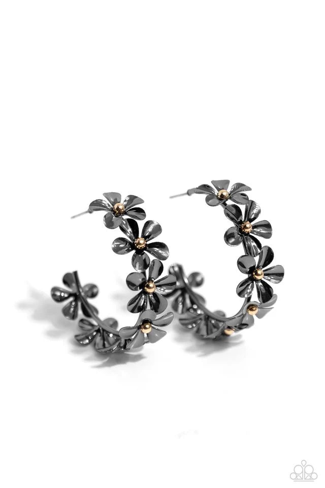 Floral Flamenco Black Hoop