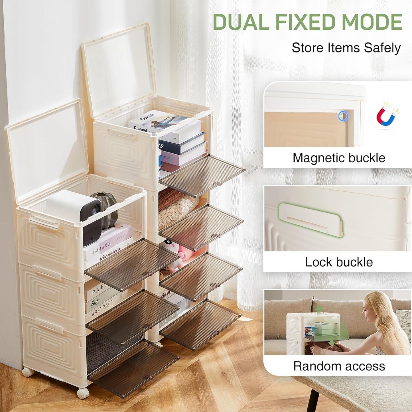 4 Pack Foldable/Stackable Bins