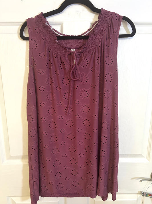 Sleeveless Eyelet Blouse