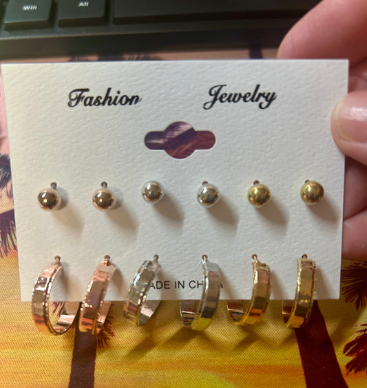 Mixed Metal Earring Set