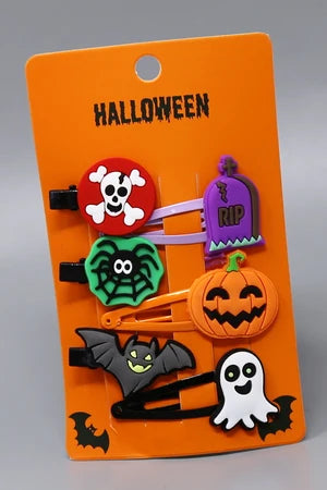 Halloween Barette Set-Crossbones