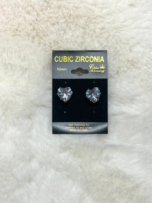Heart Cubic Zirconia Studs