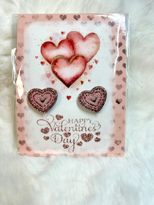 Glitter Heart Studs