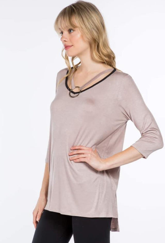 Blouse with Accent Necklace