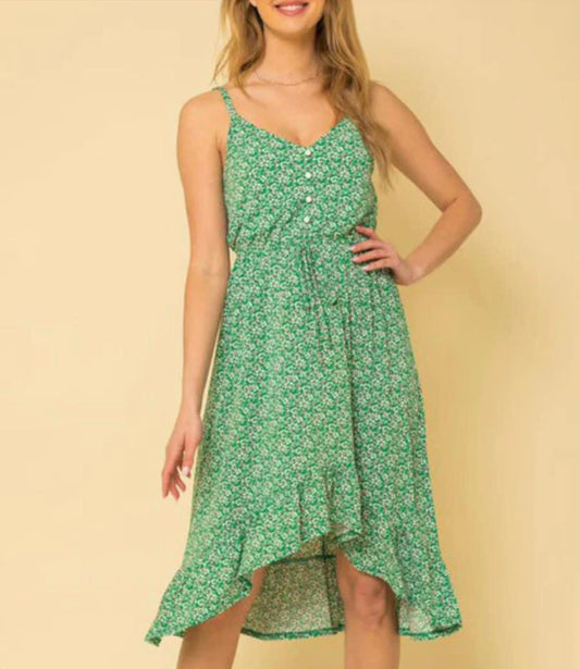 Floral Dress w/High Low Hemline