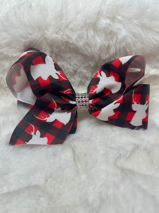 Plaid Deer Bow