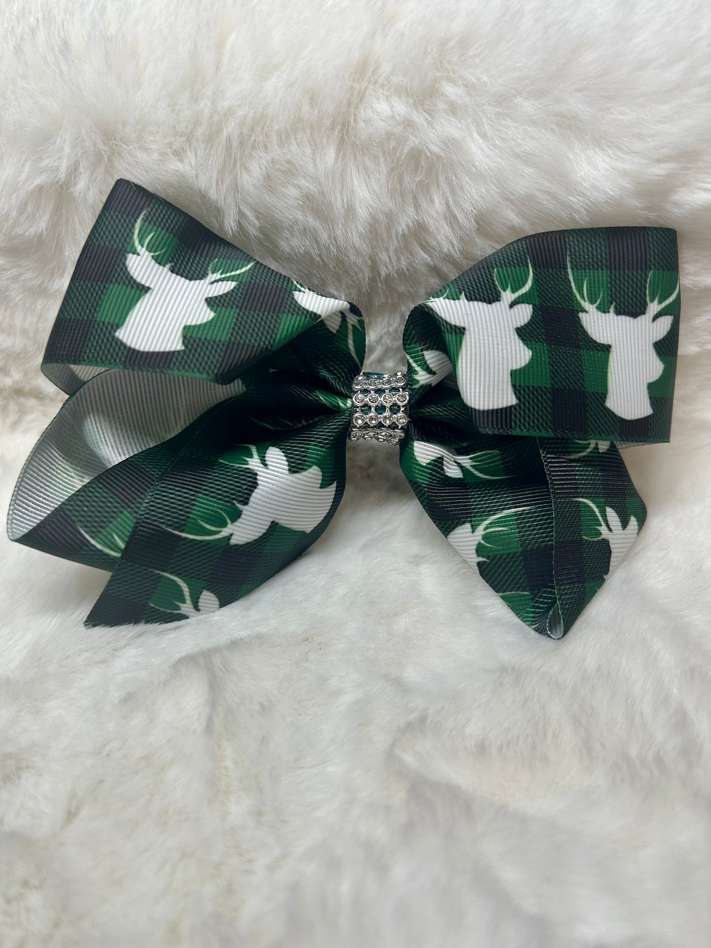 Plaid Deer Bow