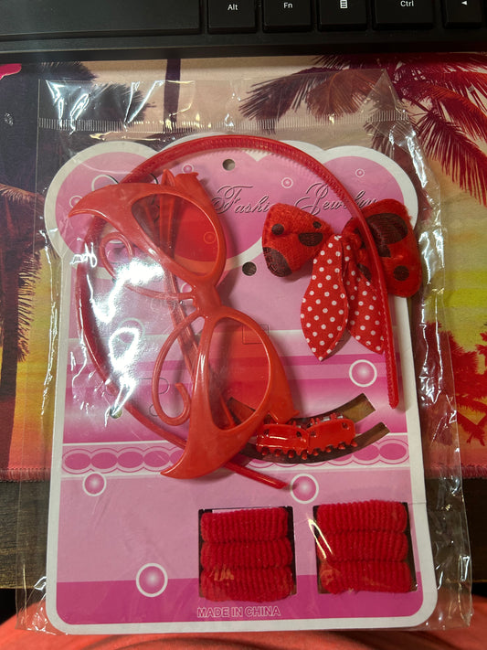 Kids Hair & Glasses Set