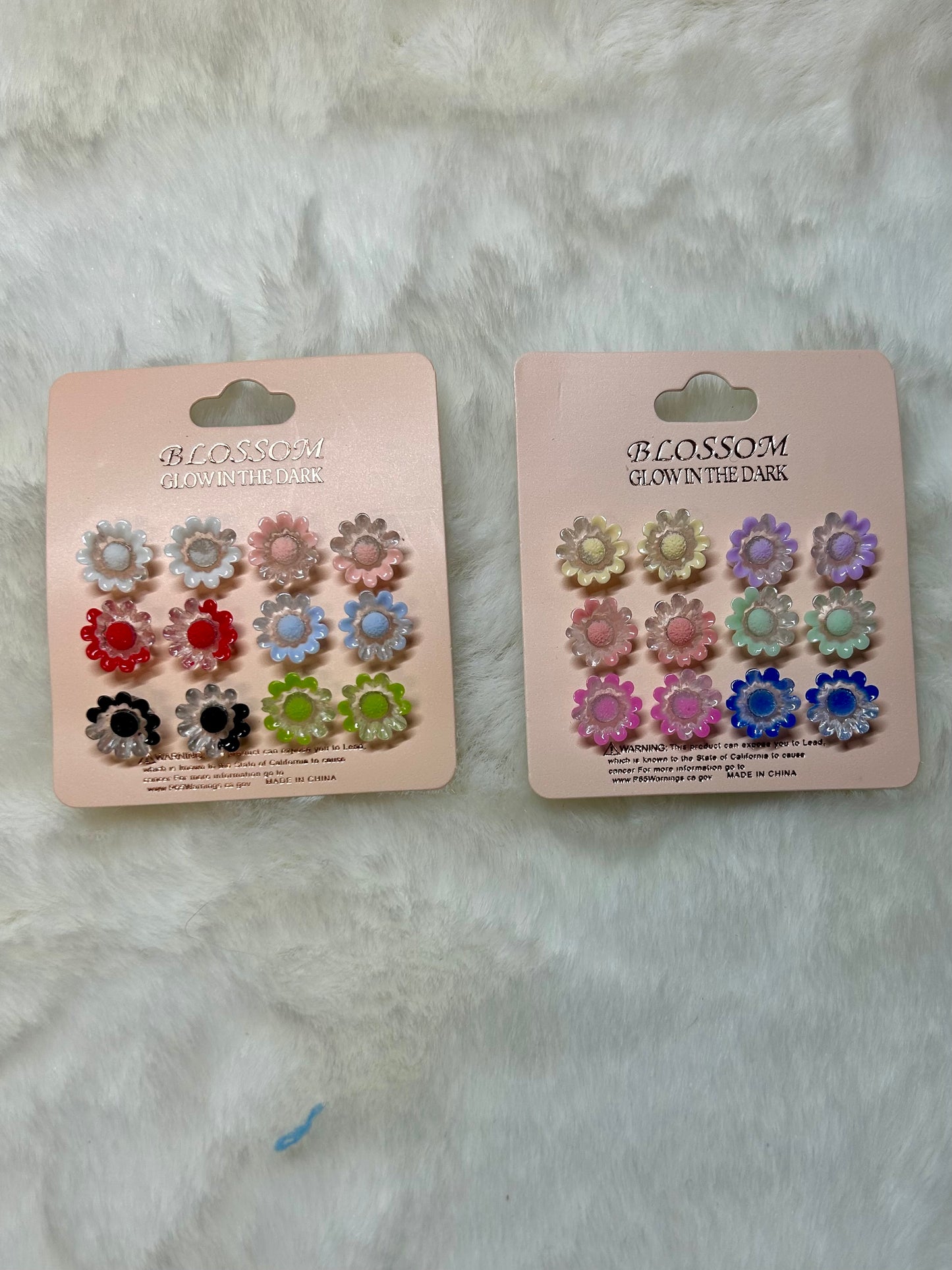 Glow In The Dark Flower Post Earrings