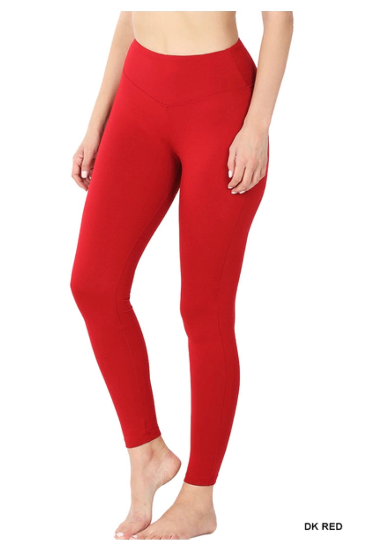Zenana Premium Microfiber Wide Waistband Leggings