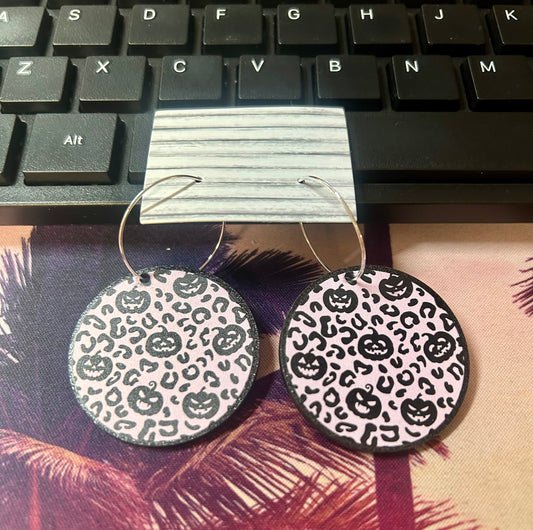 Pumpkin Animal Print Hoops