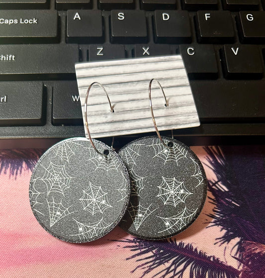 Glitter Spiderweb Hoops