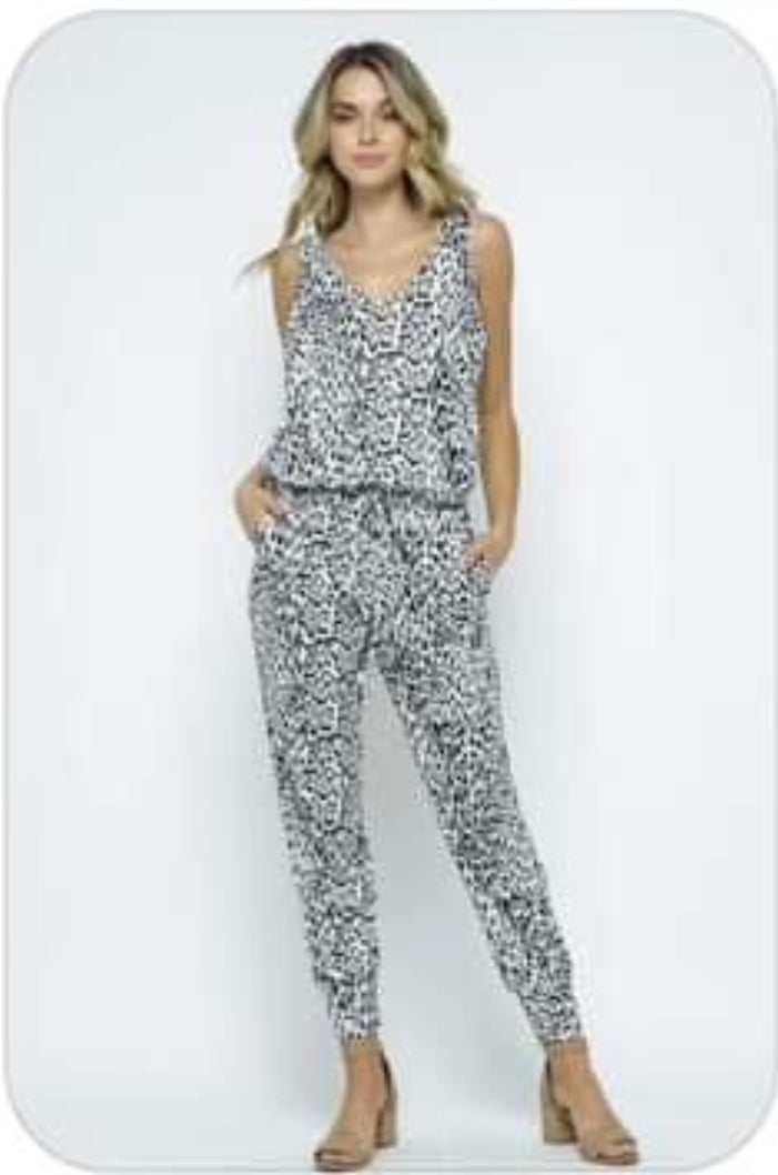 White Animal Print Romper