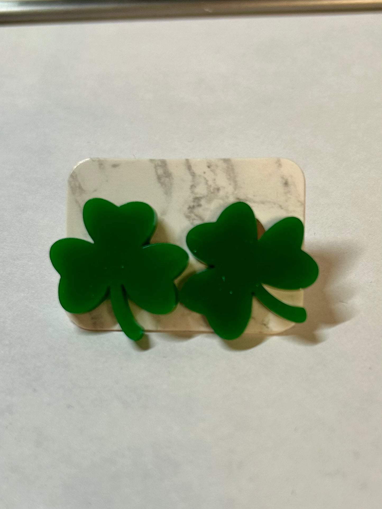 Acrylic Shamrock Earrings