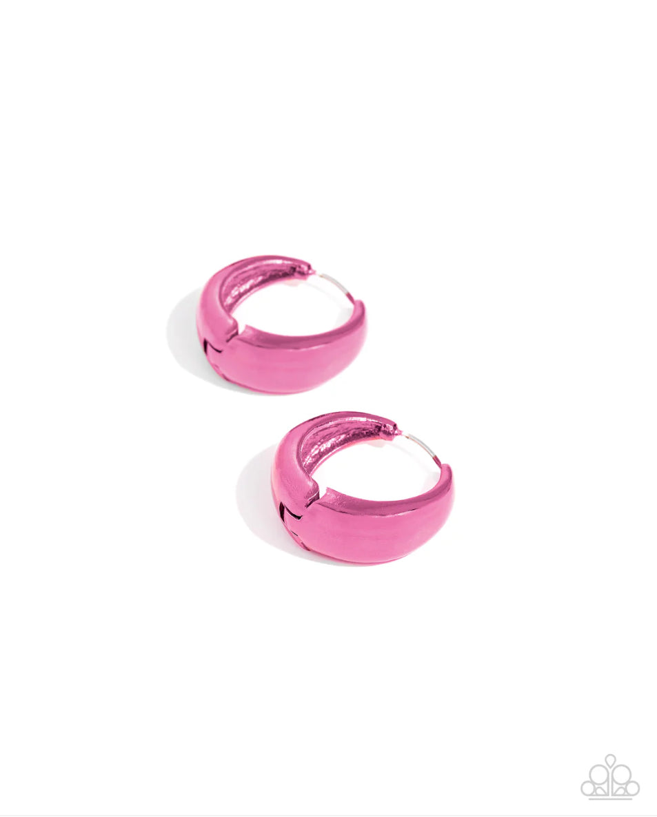 Colorful Curiosity Pink Hoop Earrings
