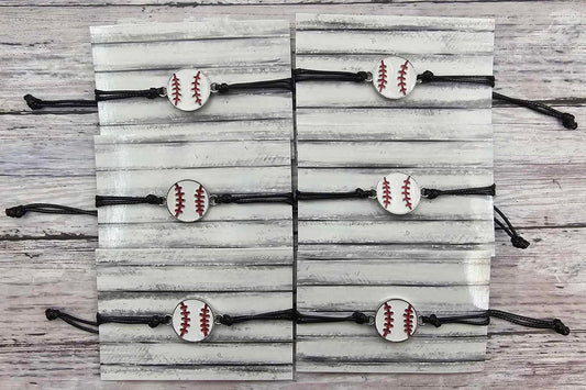 Baseball Pull String Bracelet