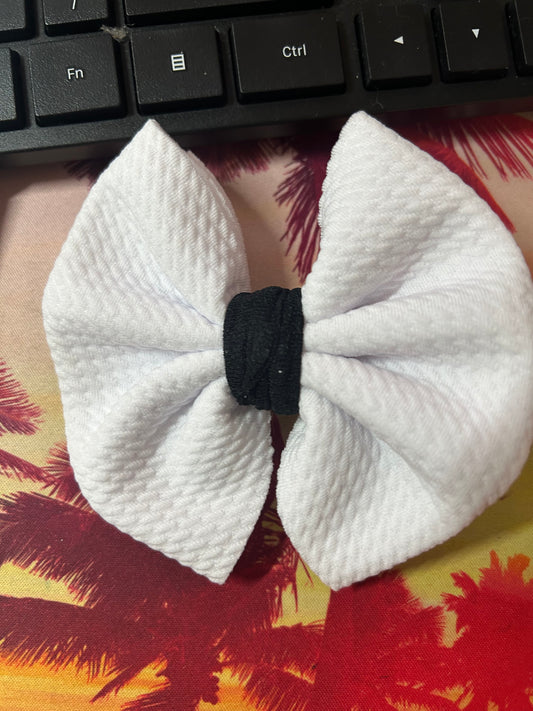 White & Black Fabric Bow