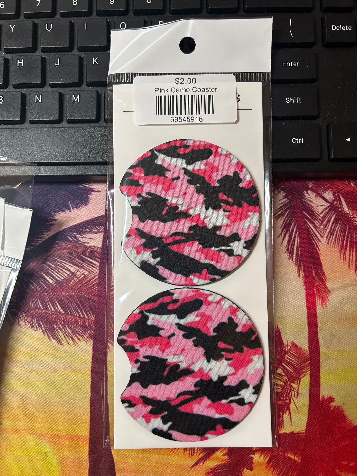 Pink Camo Coaster