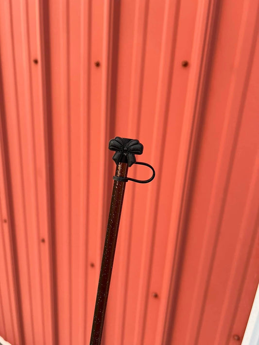 Black Bow Straw Topper