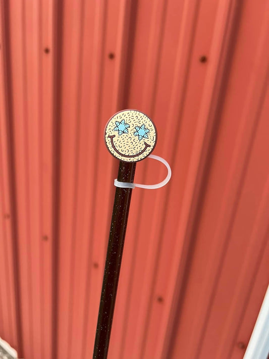 Smile Face w/snowflake Straw Topper