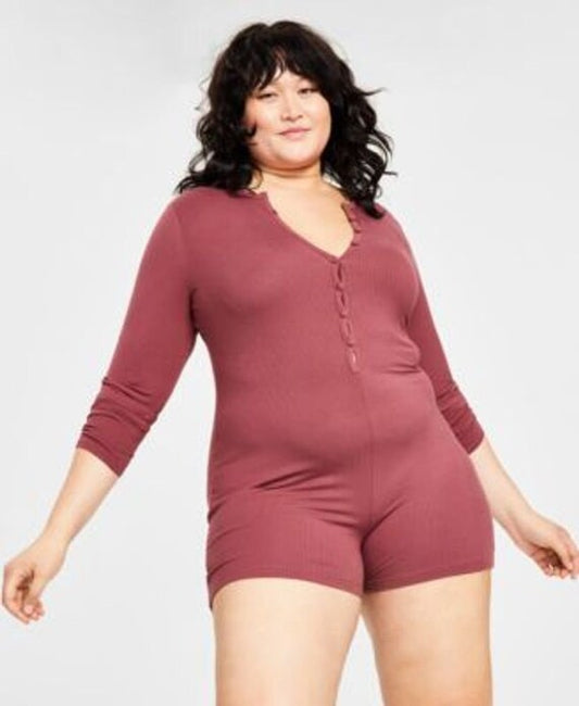 Jenni Style Not Size Romper-Plum