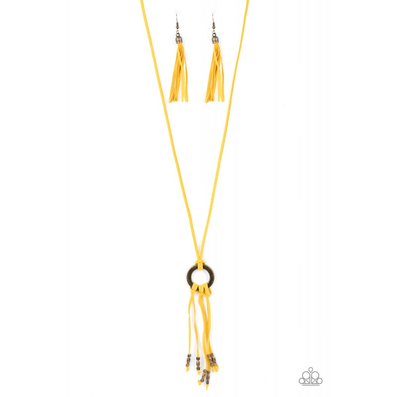 Feel At Homespun Yellow Necklace