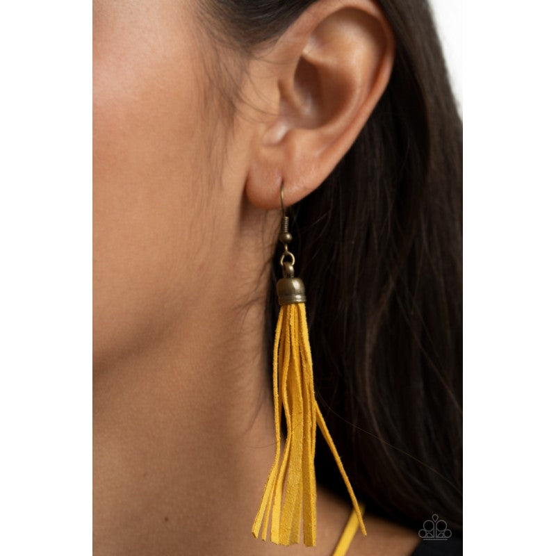 Feel At Homespun Yellow Necklace
